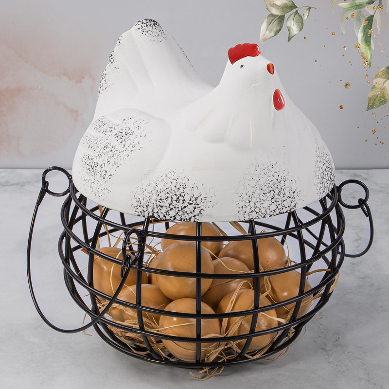 RANGEMENT OEUFS 26 X 23 CM MIX BLANC/NOIR