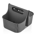 ORGANIZER PRODUIT MENAGER 2 COMPARTIMENTS 26X21X18 CM MIX BLANC/GRIS