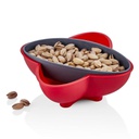 ASSIETTE SNACK 19X19X7 CM MIX ROSE/BLANC/ROUGE