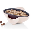ASSIETTE SNACK 19X19X7 CM MIX ROSE/BLANC/ROUGE
