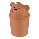 MINI POUBELLE ENFANT 13X13X21 CM MIX BLANC/MARRON