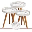 SET 3 TABLES DECO LUXE COUVERCLE VERRE - Ø39 60 CM- 52CM - 48 CM