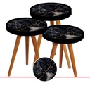SET 3 TABLES DECO LUXE COUVERCLE VERRE - Ø39 60 CM- 52CM - 48 CM