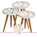 SET 3 TABLES DECO LUXE COUVERCLE VERRE - Ø39 60 CM- 52CM - 48 CM