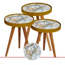 SET 3 TABLES DECO LUXE COUVERCLE VERRE - Ø39 60 CM- 52CM - 48 CM
