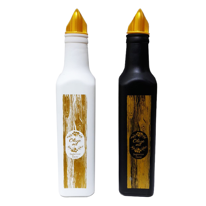 BOUTEILLE OLIVE VERRE 250CC BLANC/NOIR