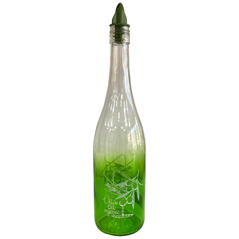 BOUTEILLE HUILE VERRE 750 MIX VERT/ORANGE/VIOLET