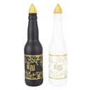 BOUTEILLE OLIVE VERRE 330CC BLANC/NOIR
