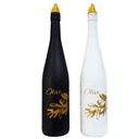 BOUTEILLE OLIVE VERRE 750CC BLANC/NOIR