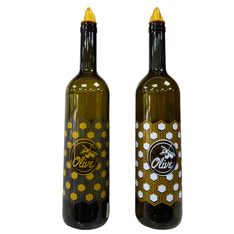 BOUTEILLE OLIVE VERRE 750CC 2 COULEURS