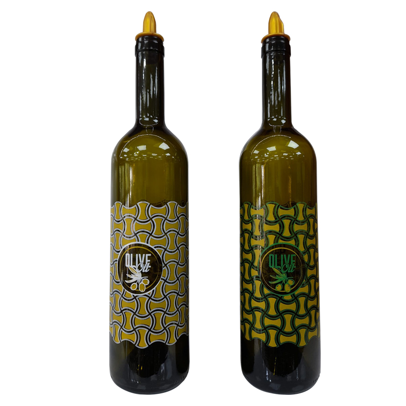 BOUTEILLE OLIVE VERRE 750CC 2 COULEURS