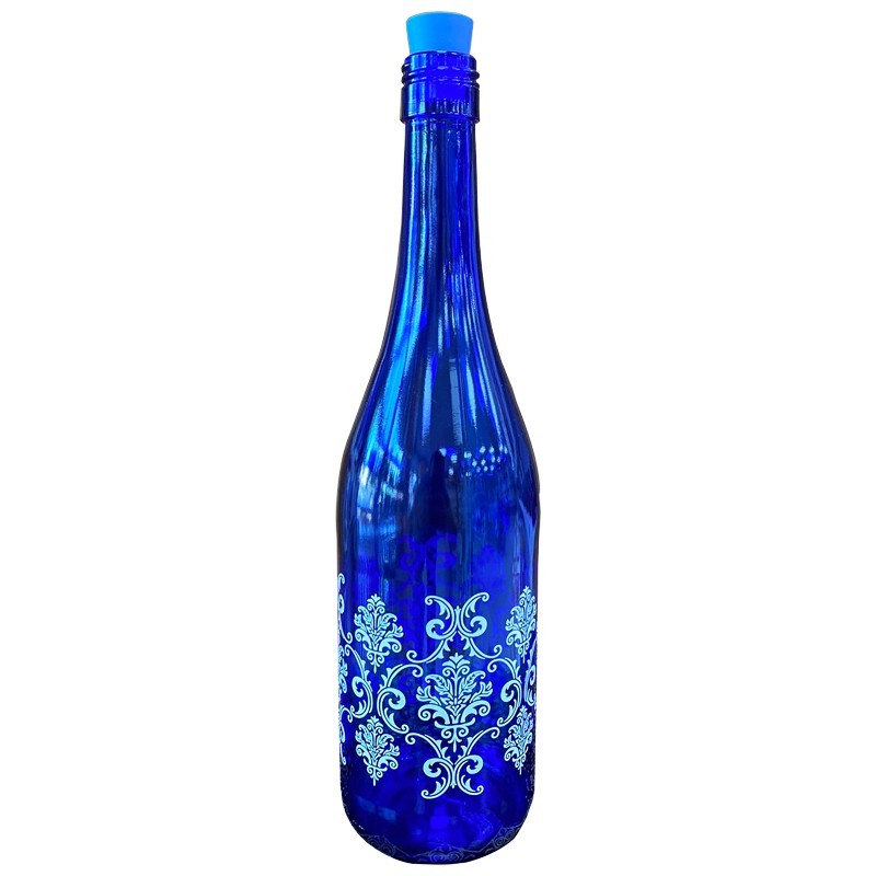BOUTEILLE VERRE 750 CC BLEU