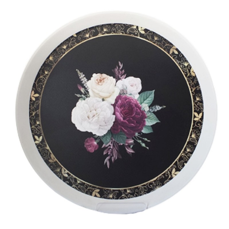 PLATEAU DECO ROND DIAMETRE 36 CM MIX BLANC/NOIR