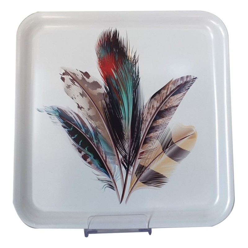 PLATEAU DECO CARRE 33X33 CM BLANC