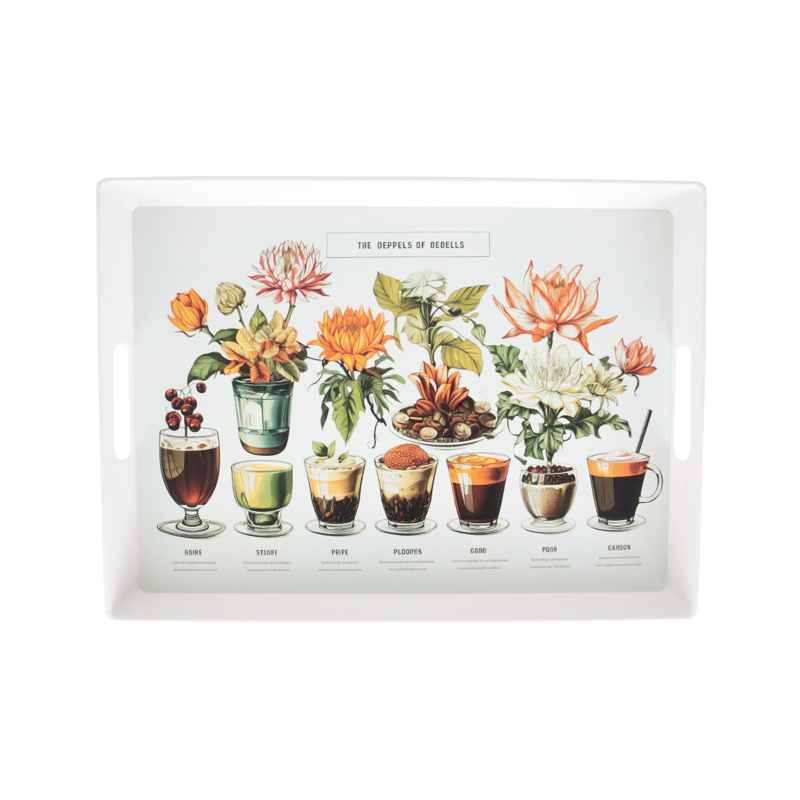 PLATEAU DECO 22X29 CM DESIGNS MIX BLANC/NOIR