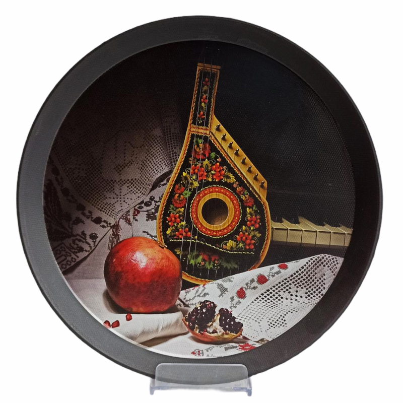 PLATEAU DECO ROND DIAMETRE 36 CM MIX BLANC/NOIR