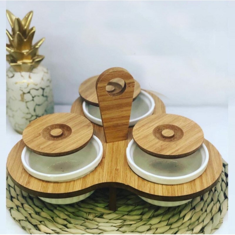 SET PLATEAU CERAMIQUE/BOIS 2 PIECESET PLATEAU CERAMIQUE/BOIS 3 PIECES