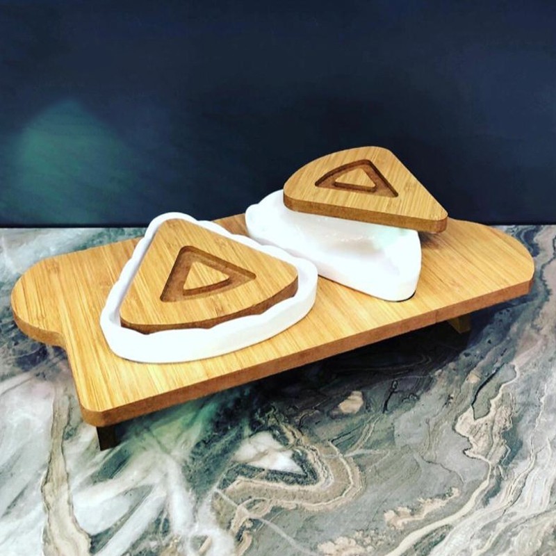 PLATEAU CERAMIQUE 2 COMPARTIMENT 12 X 28 X 6 CM