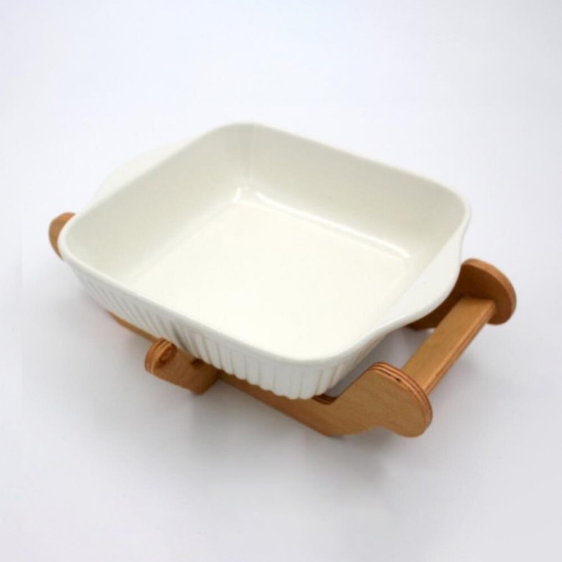 PLATEAU CARRE CERAMIQUE SUPPORT BOIS