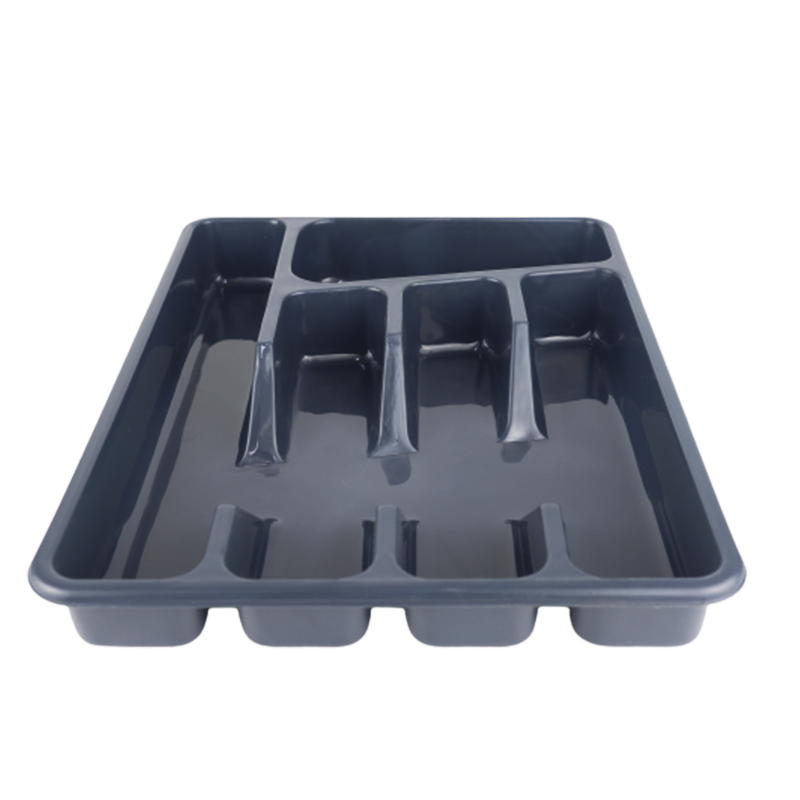 RANGE COUVERT PETIT 33X26X4 CM MIX BLANC/GRIS/BLEU