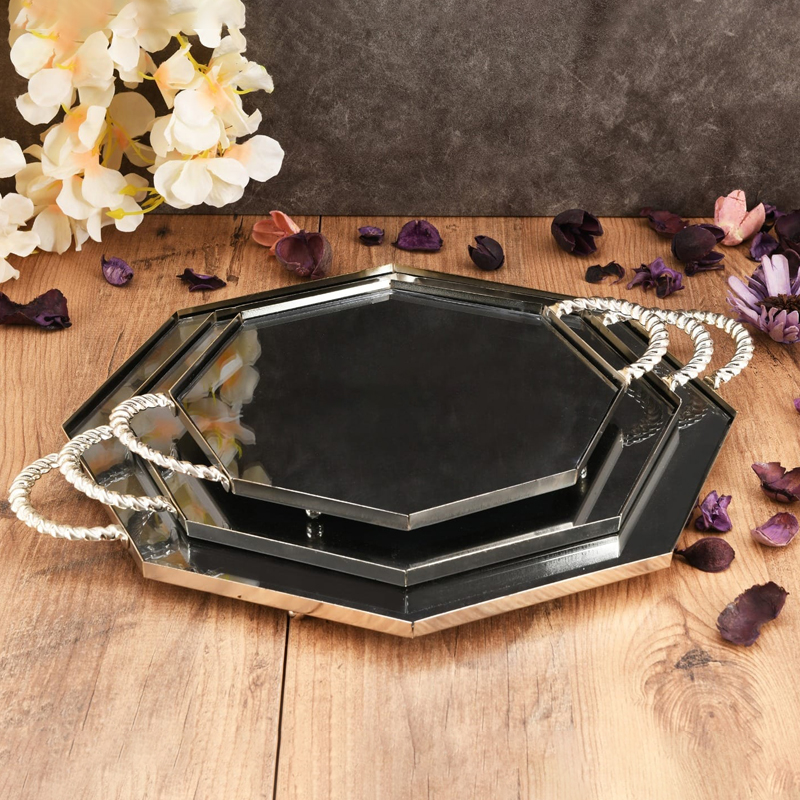 PLATEAU DECO 20 CM MIX OR-ARGENT