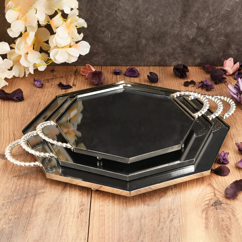 PLATEAU DECO 30 CM ARGENT