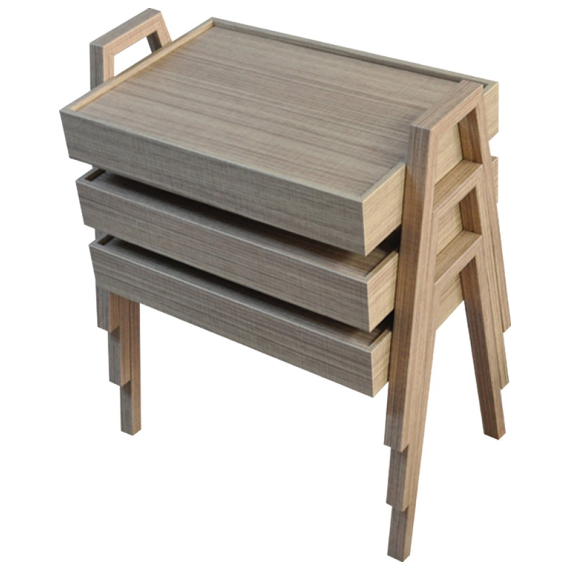 SET 3 TABLES - 33 X 48 X 44 CM MARRON CLAIR