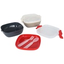 BOITE A DEJEUNER DUO MIX BEIGE-BLANC/ROUGE-NOIR