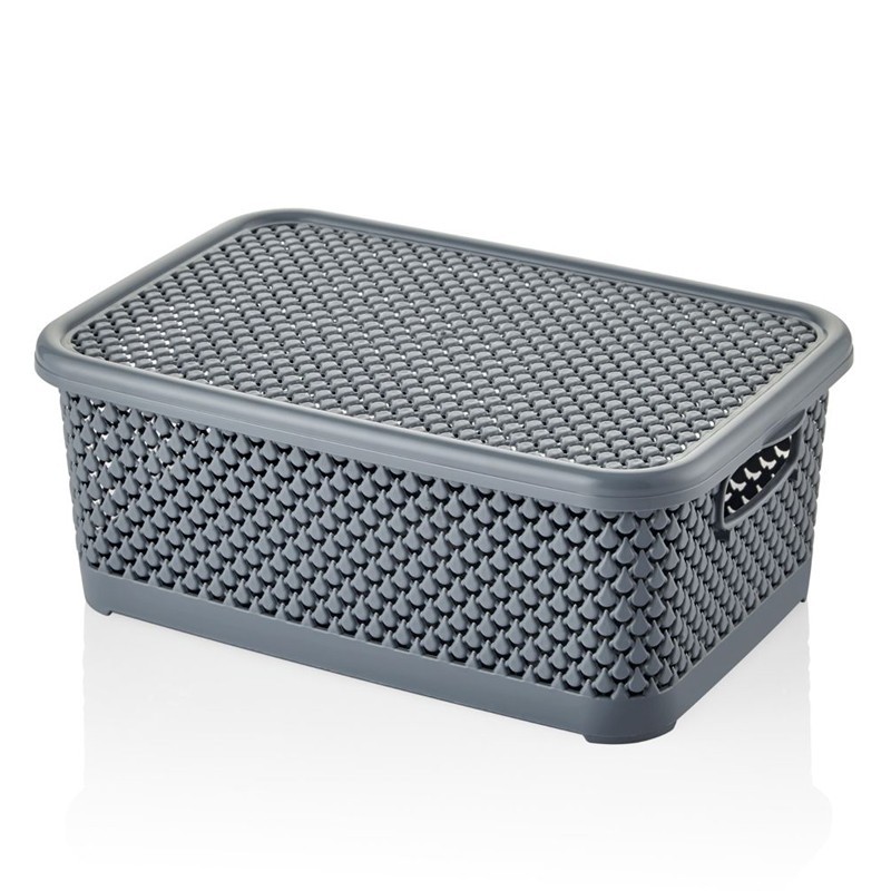 BOITE RANGEMENT 3,5 LITRES COULEURS MIX:GRIS-BLANC