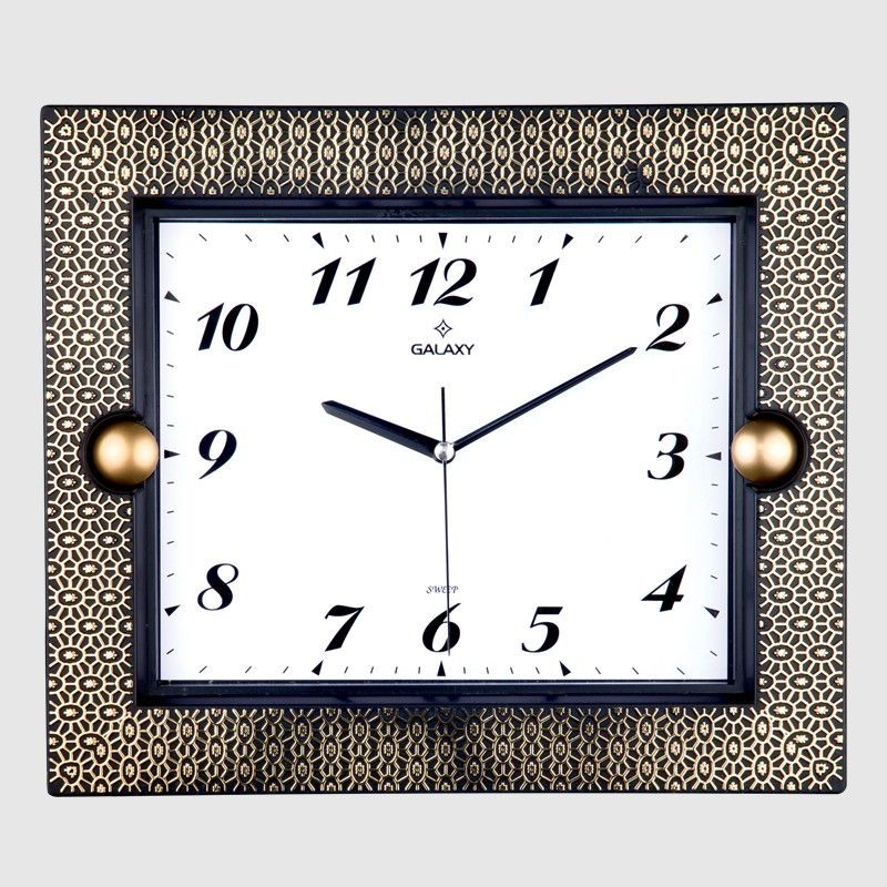 HORLOGE MURALE DECORATIVE MIX OR/ARGENT 29,5 X 34,5 CM