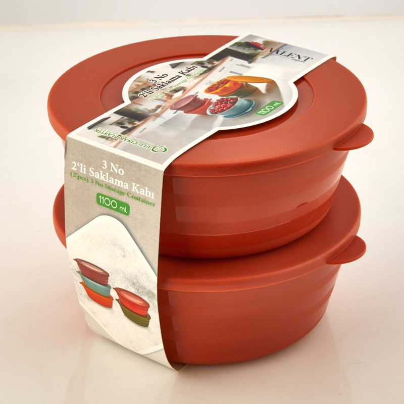 SET 2 BOITES ALIMENTAIRES AVEC COUVERCLE 1100 CC