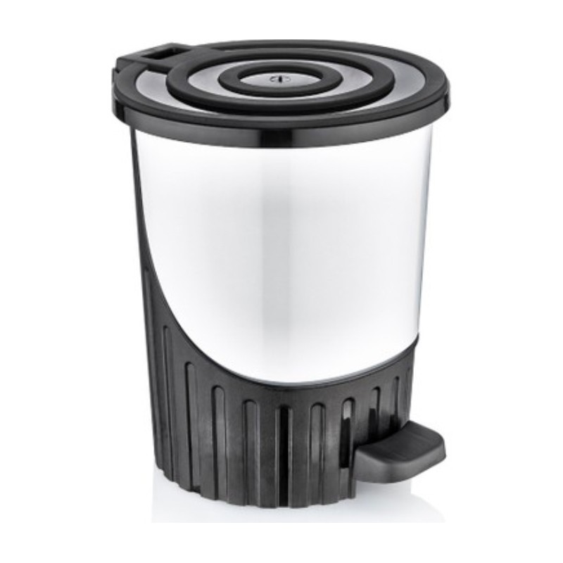POUBELLE A PEDALE 8 LITRES MIX GRIS/VERT/BLANC