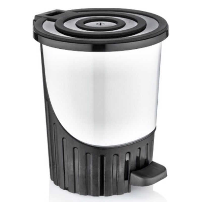 POUBELLE A PEDALE 14 LITRES MIX BLANC/NOIR/ROUGE/VERT/BLEU