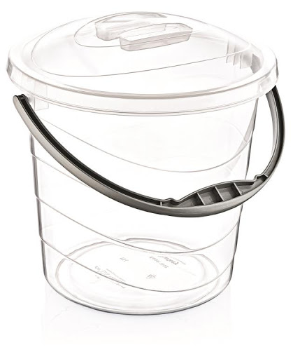 SEAU 5 LITRE TRANSPARANT AVEC COUVERCLE
