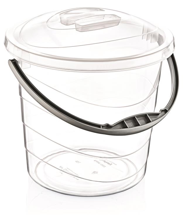 SEAU TRANSPARENT10 LITRES SANS