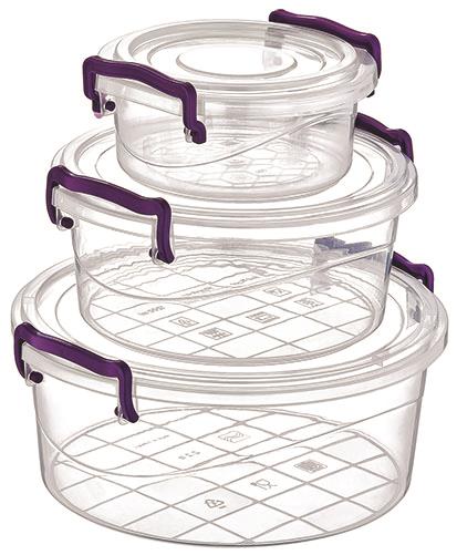 SET 3 BOITES PLASTIQUE RONDE 600/1200/1700 CC
