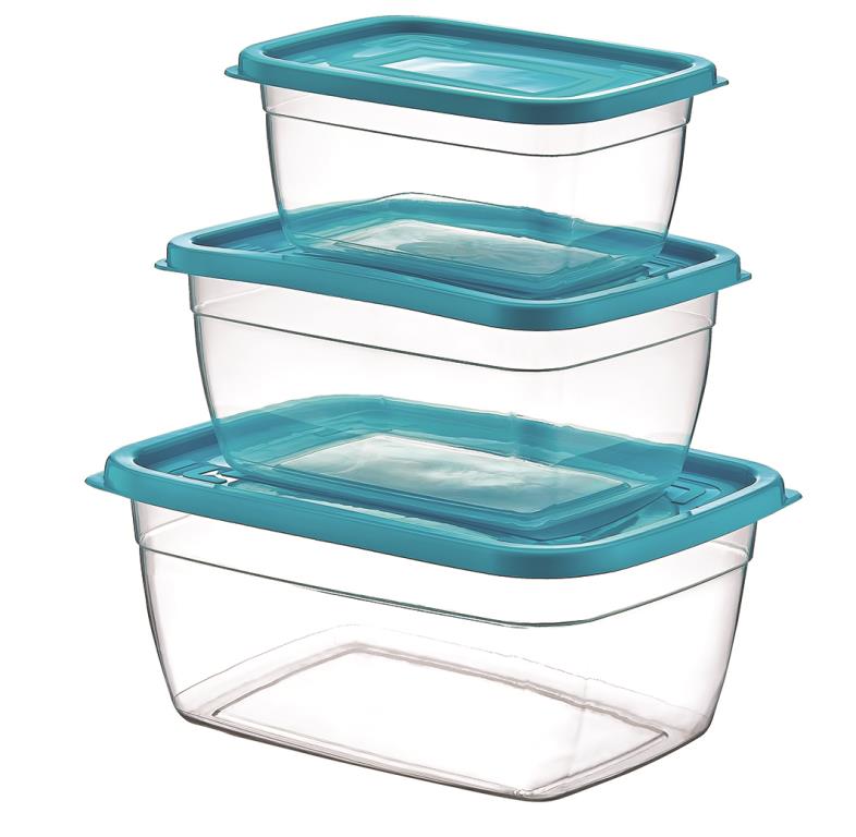 SET 3 BOITES PLASTIQUE RECT 600/1000/1500 CC