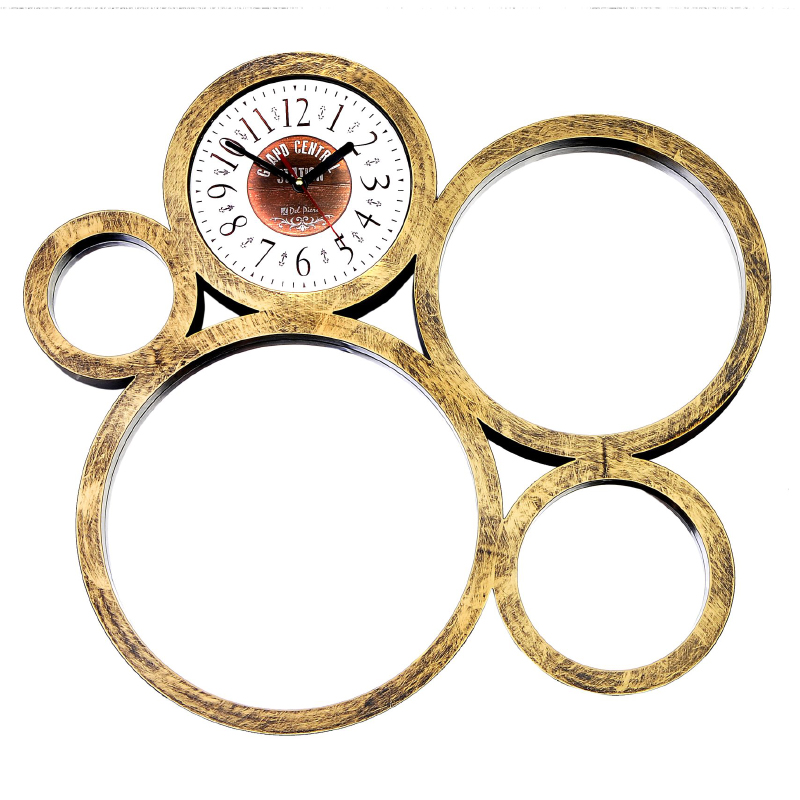 HORLOGE MIROIR 49X49 CM MIX OR/CUIVRE/ARGE?T