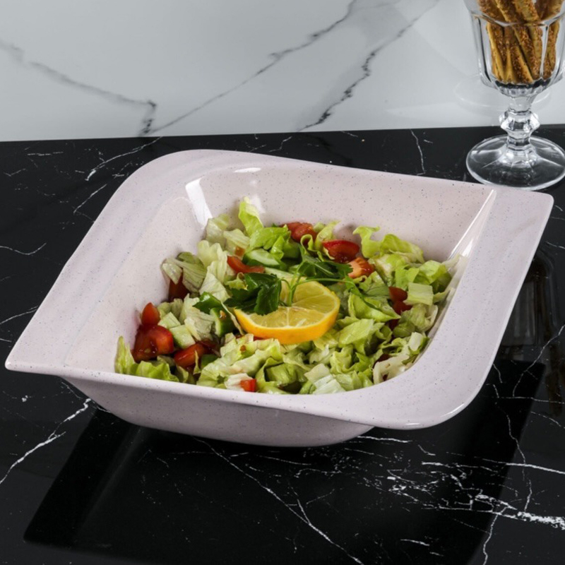 BOL SALADE CERAMIQUE ROSE/BLEU/BLANC/VERT 26X25 CM