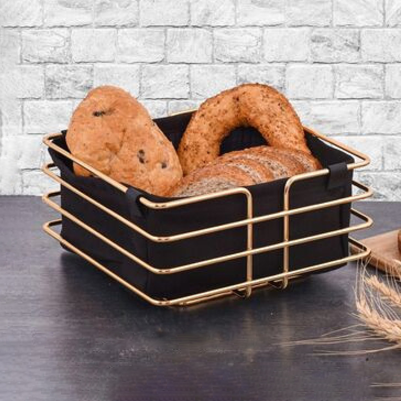 PANIER A PAIN CARRE METAL OR 21X20X10 CM