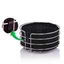 PANIER ROND EN METAL ARGENT/NOIR 21X11CM