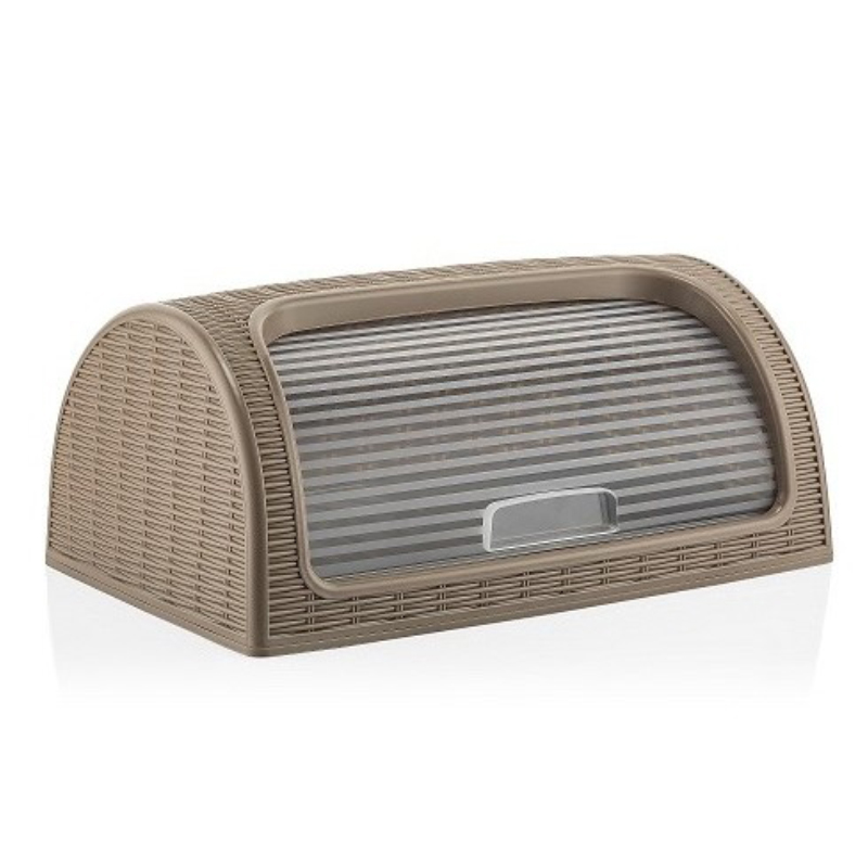 BOITE A PAIN AVEC BOITE INDIVIDUELLE 28X19X42 CM MIX GRIS/BEIGE/VERT