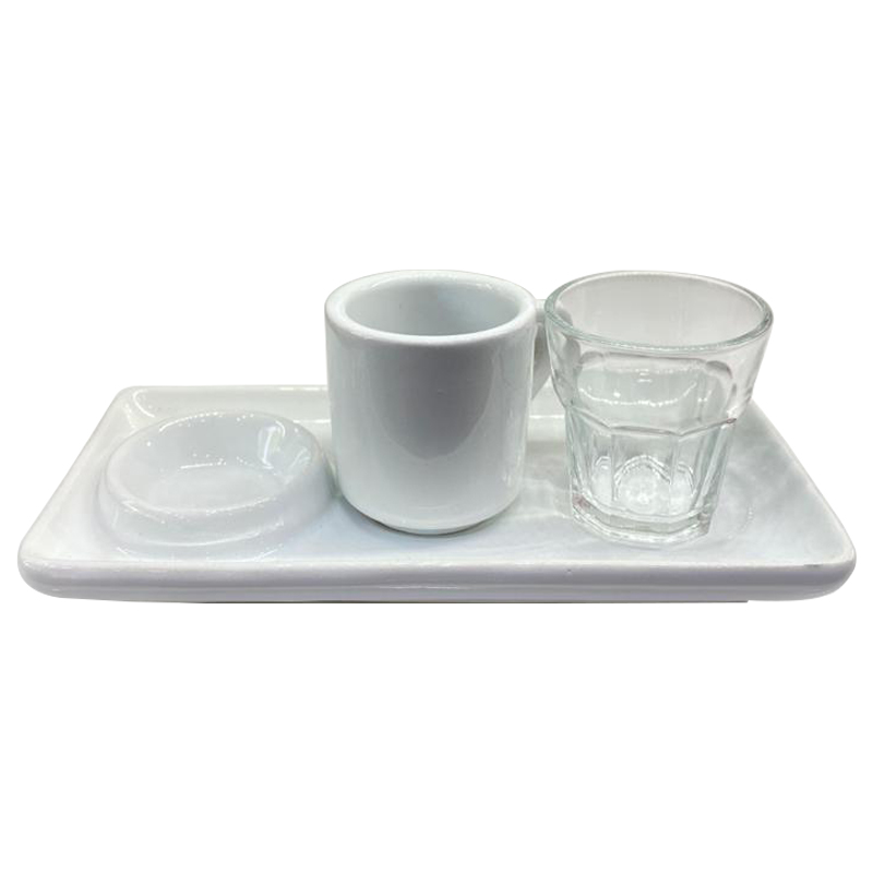 SET CAFE 3 PIECES BLANC/NOIR