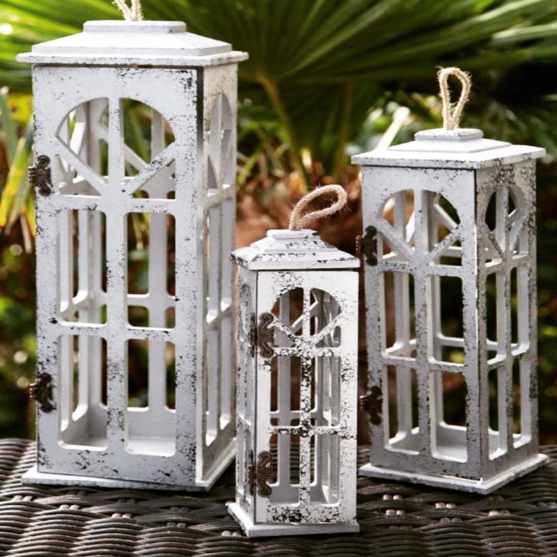 SET 3 PORTE BOUGIES DECO  - 45 CM - 36 CM - 27 CM GRIS