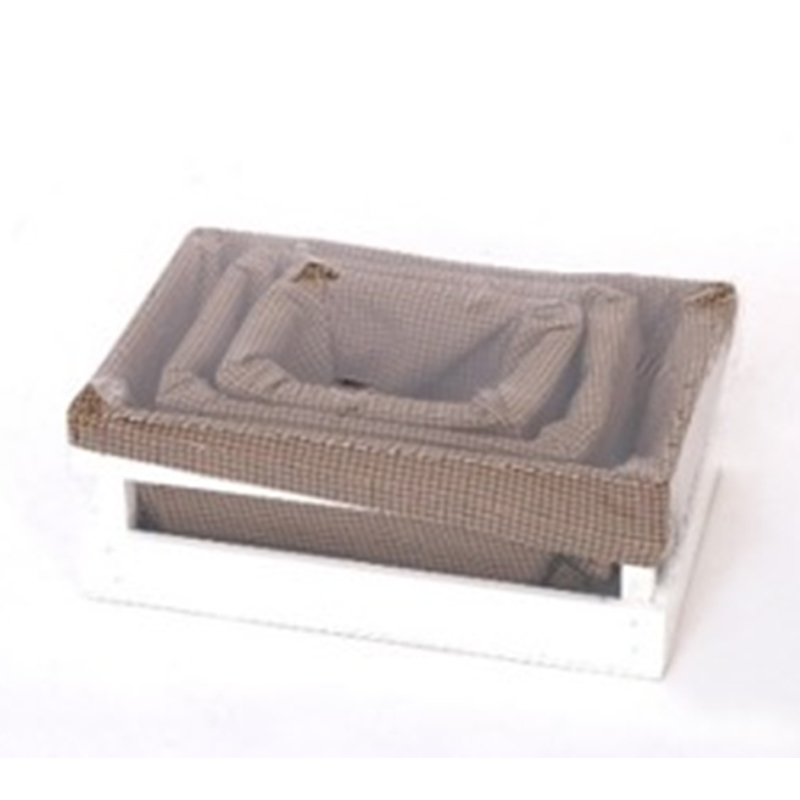 SET 3 PANIER BOIS - 25 X 17 X 9,5 CM BLANC