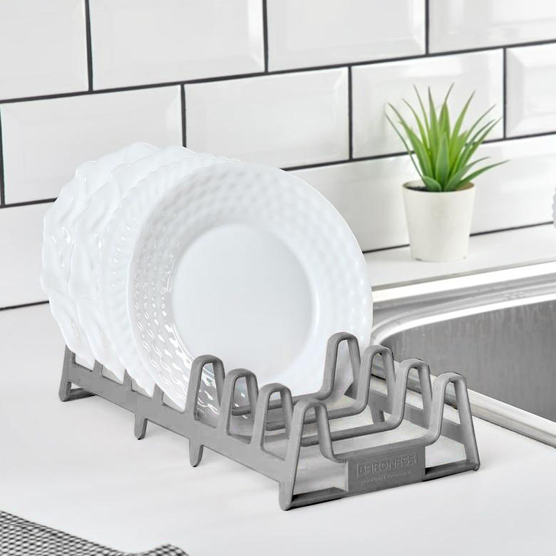 RANGE ASSIETTE PLACARD - 29X 14 X 6 CM MIX NOIR/BLANC/GRIS
