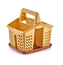 EGOUTOIR COUVERTS AVEC BAC 17X15X17 CM MIX GRIS/BLANC/BEIGE
