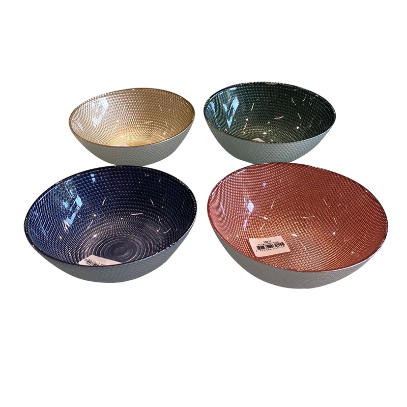 BOL DECO VERRE 13 CM VIOLET/VERT/ORANGE/BLEU