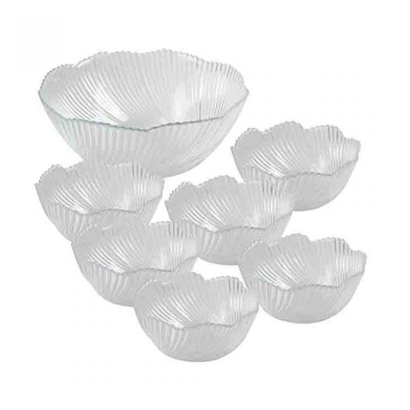 SET SALADIER + 6 BOLS VERRE (1X23 CM + 6X13 CM)