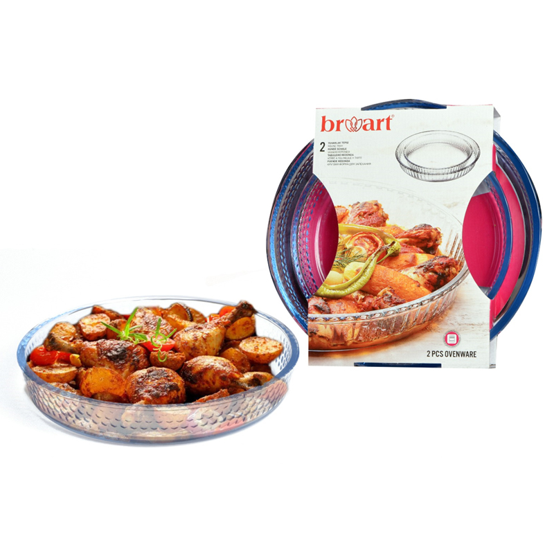 SET 2 PLATS A FOUR VERRE 25 &amp; 30 CM